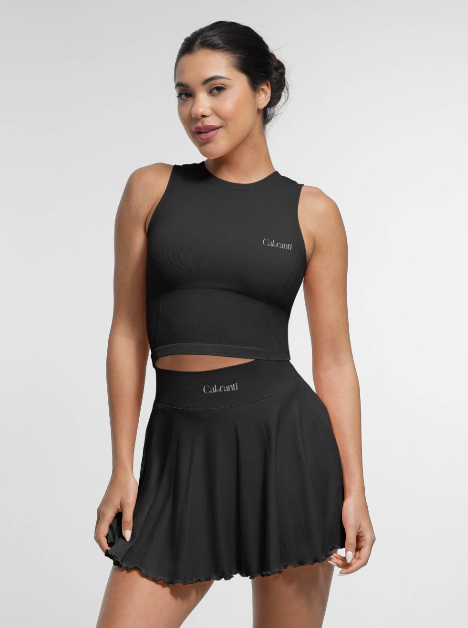 Caloranti Black Aline Skirt Built in shorts