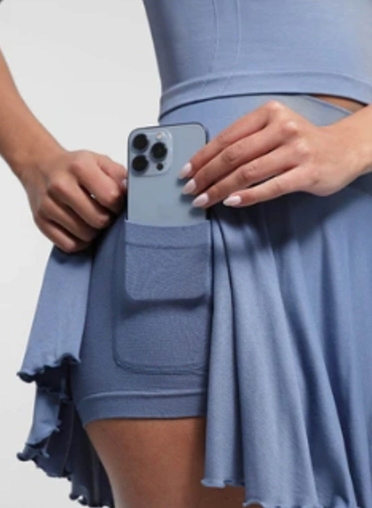 Caloranti Blue Aline Skirt Built in shorts