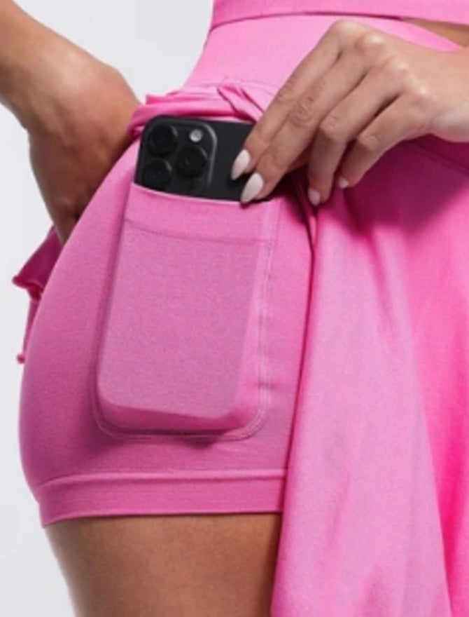 Caloranti Pink Aline Skirt Built in shorts