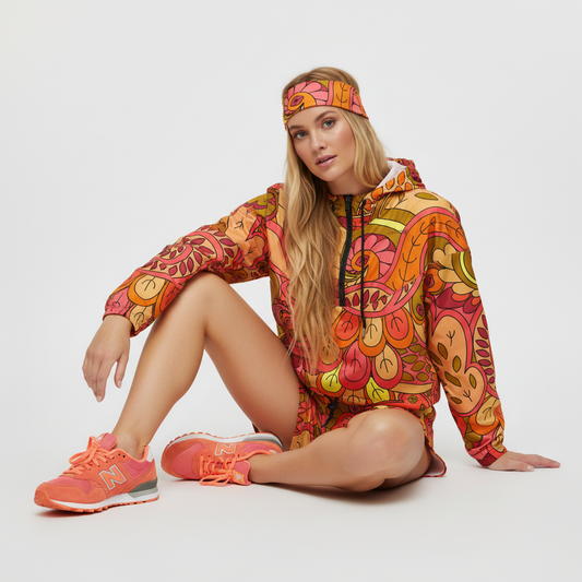 Retro Windbreaker Pre-Order: Paisley Women's retro Windbreaker — Breathable & Packable