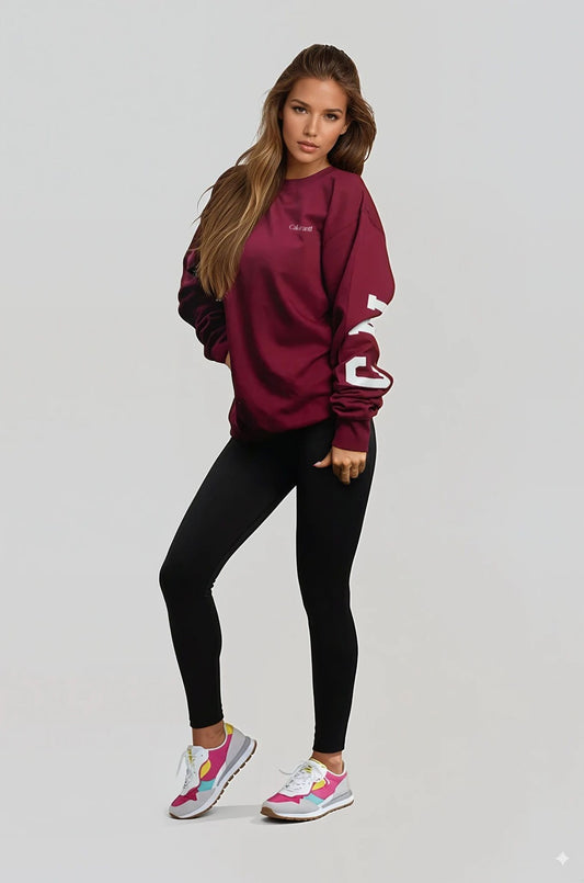 Oversized Mulberry Cozy Crew Neck Sweatshirt - Perfect for Layering
